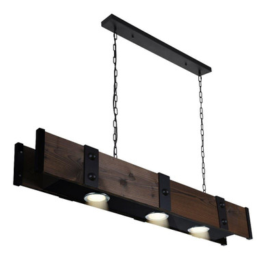 Pago 3 Light Oversized Linear Chandelier by CWI - 9748P42-3-101
