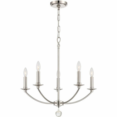 Mila 5 Light Chandelier 24 x 23 Inches Wide by Crystorama - MIL-8005-PN
