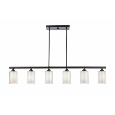 Fairbank 6 Light Oversized Island Pendant by Innovations - 342-6I-BK-CLW