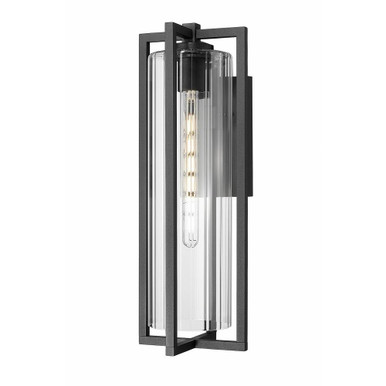 Aura 1 Light Outdoor Wall Lantern 22.25 Inch Tall by Z Lite - 5013B-BK