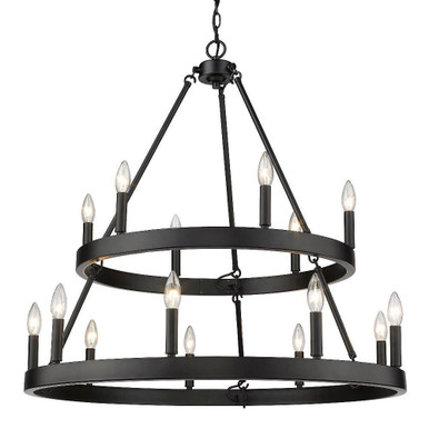 Alastair 15 Light Large 2 Tier Chandelier by Golden - 1017-69 BLK