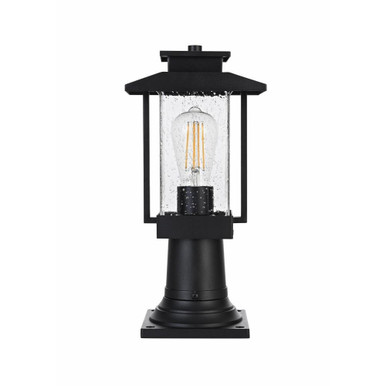 Tioga 1 Light Outdoor Post Mount 15 Inch Tall and 5 Inch Wide by Elegant - OD317P15BK