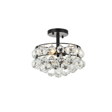 Savannah 3 Light 12 Inch Wide Flush Mount by Elegant - 1107F12