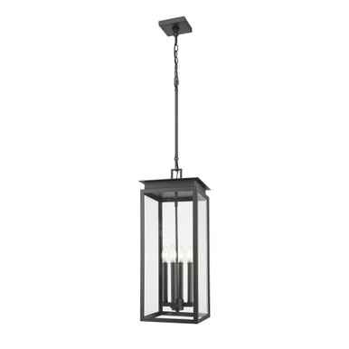 Nova 4 Light Outdoor Chain Mount Pendant 27.5 Inch Tall By Z-Lite - 5018CHB-BK