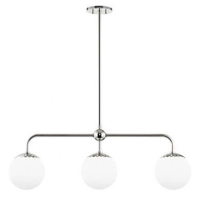 Paige 3 Light Linear Pendant 13.5 Inches Tall and 37 Inches Wide by Mitzi - H193903-PN