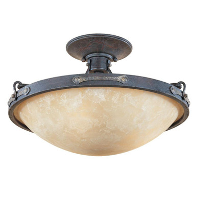 Austin 3 Light 16.25 Inch Wide Semi Flush Mount by Designers Fountain - 97311-wsd