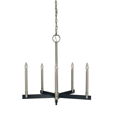 Jessica 5 Light Medium Chandelier by Framburg - 5355 BN/MBLACK