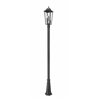 Gannon 3 Light Outdoor Post Mount 120.75 x 10 In by Z-Lite - 5008PHBR-5011P-BK