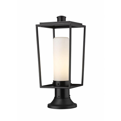 Sheridan 1 Light Outdoor Pier Mount In Modern Style 19.5 x 8 In by Z-Lite - 595PHMR-553PM-BK