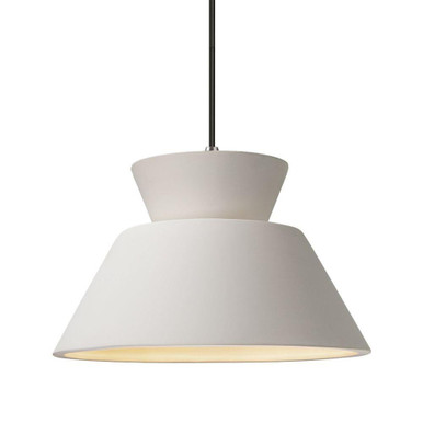 Radiance 1 Light Trapeziod Cord Pendant 8.5 X 14 Wide by Justice Design - CER-6423-BIS-CROM-BKCD