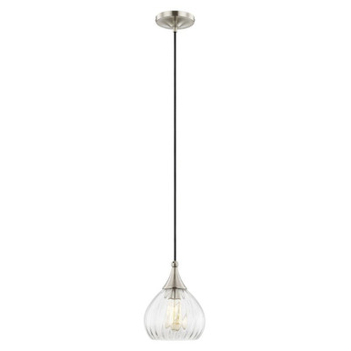 Art Glass 1 Light Small Pendant 11 Inch Tall by Livex - 40601-91