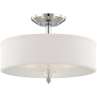 Palatial 3 Light 15.75 Inch Wide Semi Flush Mount by Designers Fountain - 84211-ch