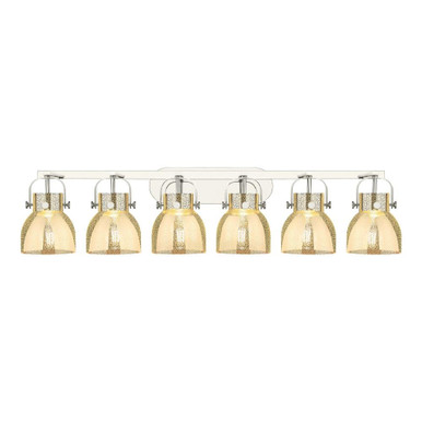 Pilaster II Bell 6 Light Bath Vanity 45.5 Inch Wide by Innovations - 423-6W-PN-G412-6ME