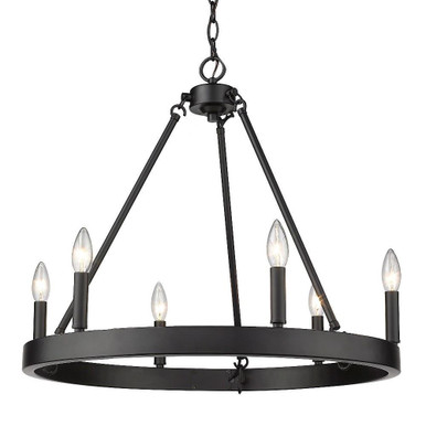 Alastair 6 Light Medium Chandelier by Golden - 1017-6 BLK