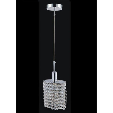 Glitz 1 Light Mini Pendant 6 Inch Wide by CWI - 4281P-R-O Clear crystal