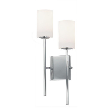 Fusion 2 Light Wall Sconce 21 Inch Tall and 12 Inch Wide by Justice Design - FSN-4022-OPAL-CROM