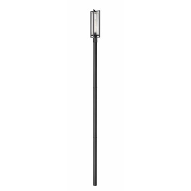 Aura 1 Light Outdoor Post Mount 143.75 x 8 Inches by Z-Lite - 5013PHBR-5009P120-BK