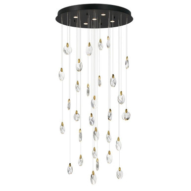 Pebble 65W 35 LED Chandelier 4.75 Inch Tall and 36 Inch Wide by ET2 - E11070-122BKPG