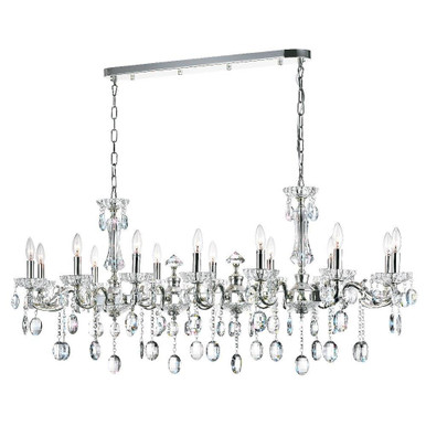 Flawless 14 Light Oversized Linear Chandelier by CWI - 2016P54C-14