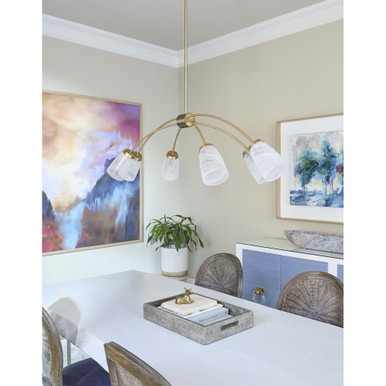 Arpeggio 6 Light Linear Chandelier 14.5 x 48 Inches Wide by Quorum  - 6877-6-80