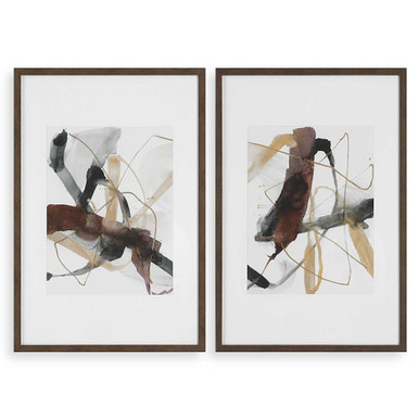 Burgundy Interjection 26.5 Inch Abstract Print (Set of 2) by Uttermost - 41440