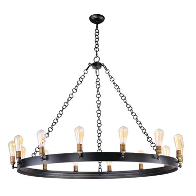 Noble 84W 14 LED Chandelier with Bulb 33.5 x 50 Inches Wide by Maxim - 26276BKNAB/BUL