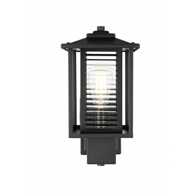 Bouvier 1 Light Outdoor Wall Sconce 14 Inch Tall and 7 Inch Wide by Elegant - OD344W14BK