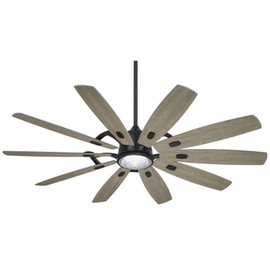 Barn 65 Inch Rustic 10 Blade Ceiling Fan with Light Kit by Minka Aire - F864L-CL/SG