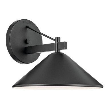 Ripley One Light Outdoor Wall Lantern 12 Inch Wide by Kichler - 49061BK