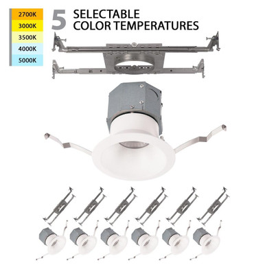 Pop in 12W 1 LED 5 CCT Round Recessed Kit (Pack of 6) by WAC Limited - R4DRDN-F9CS-WT-6