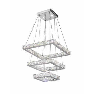 Florence 60 LED Light Medium Chandelier by CWI - 5635P21ST-3S (Clear)