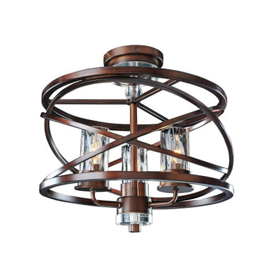 Eternity 3 Light 16.75 Inch Wide Semi Flush Mount by Kalco - 6605EZ