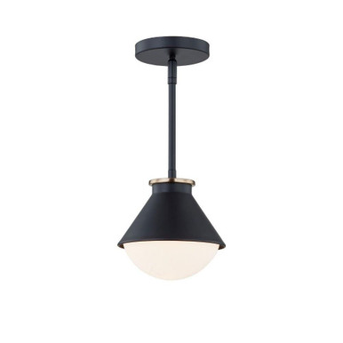 Fusion 1 Light Ravelle Small Outdoor Pendant by Justice Design - FSN-7685W-OPAL-MBBR