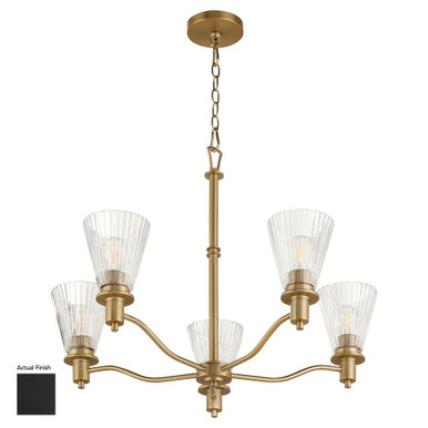 Lawton 5 Light Chandelier 22 Inch Tall and 28 Inch Wide by Quorum - 6803-5