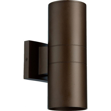 Cylinder 2 Light Outdoor Wall Lantern 11.5 Inch Tall by Quorum - 720-2