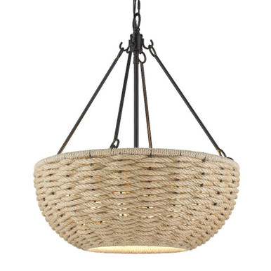 Hathaway 4 Light Large Pendant by Golden - 1073-4P BLK