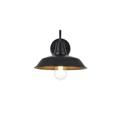 Tinsley 1 Light Outdoor Wall Mount 8 Inch Tall and 10 Inch Wide by Elegant - OD610W13BK