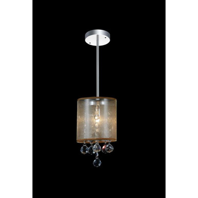 Radiant 1 Light Mini Pendant with Chrome Finish by CWI  - 5062P6C-1 (Clear + G)