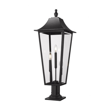 Gannon 3 Light Outdoor Pier Mount 33.5 x 12 Inches by Z-Lite - 5008PHXLR-533PM-BK
