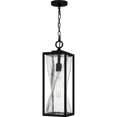 Zarah 1 Light Outdoor Hanging Lantern 21.75 Inch Tall by Quoizel - ZAR1907MBK