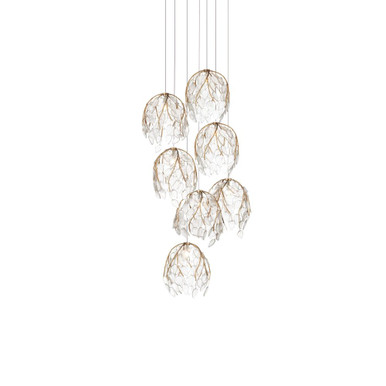 Banyan 7 Light Round Multi Drop Pendant 19 Inch Tall by Currey Company - 9000-1389