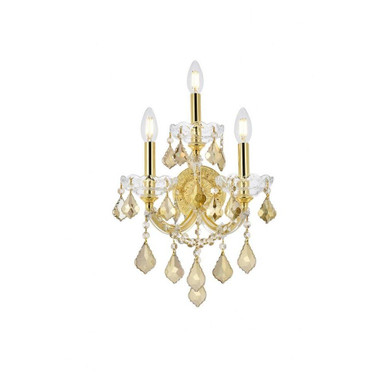 Maria Theresa 3 Light Wall Sconce 12 Inches Wide by Elegant - 2800w3g-gt/rc