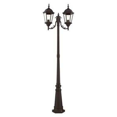 Hamilton 2 Light Outdoor 2 Head Post 9.5 Inches by 86 Inches high by Livex  - 7554-07