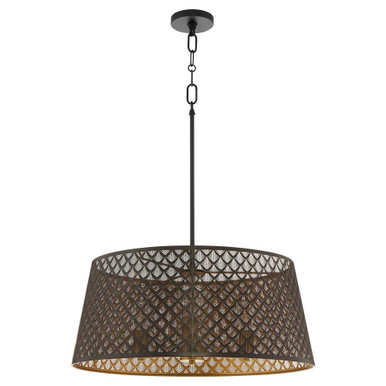 Benedict 3 Light Pendant 10.5 Inch Tall and 24 Inch Wide by Quorum - 8217-3-5980
