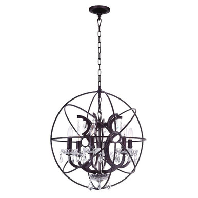 Campechia 6 Light Mini Chandelier by CWI - 5465P22DB