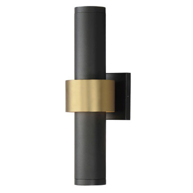 Reveal 18W 3 LED Light Outdoor Wall Mount 18 Inch Tall by ET2 - E34756-BKGLD