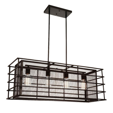 Darya 4 Light Caged Linear Chandelier by CWI - 9700P36-4-197