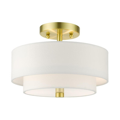 Meridian 2 Light 11 Inch Wide Semi Flush Mount by Livex 51042-12  - 51042-12