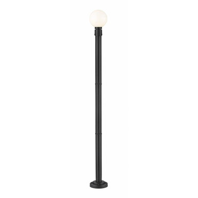 Laurent 1 Light Post Mount Light with Opal Glass 85.25 x 9 In by Z-Lite - 597PHM-567P-BK