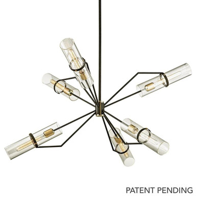 Raef 6 Light Chandelier 27.25 Inches Tall and 50 Inches Wide by Troy - F6318-TBZ/BBA